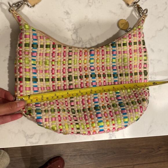 The Sak hobo style woven ribbon handbag Y2K shoulder colorful summer artsy - Picture 11 of 12